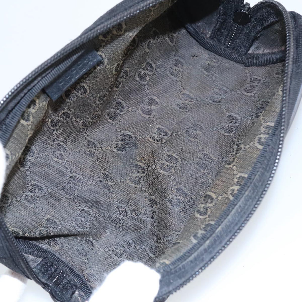 GUCCI GG Canvas Pouch Black Silver 137377 99356