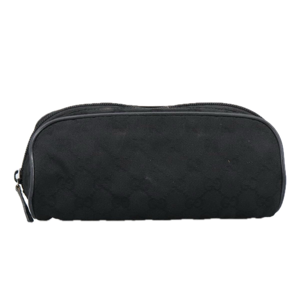 GUCCI GG Canvas Pouch Black Silver 137377 99356