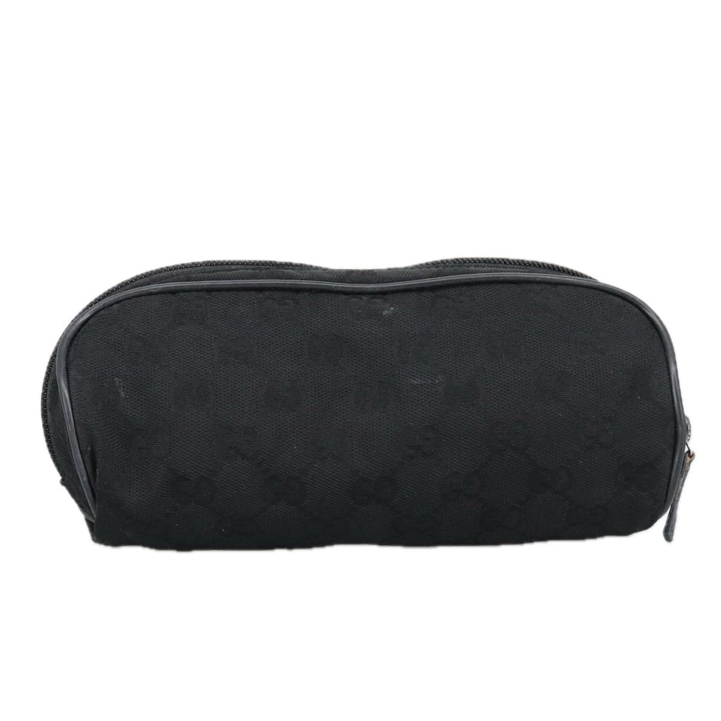 GUCCI GG Canvas Pouch Black Silver 137377 99356