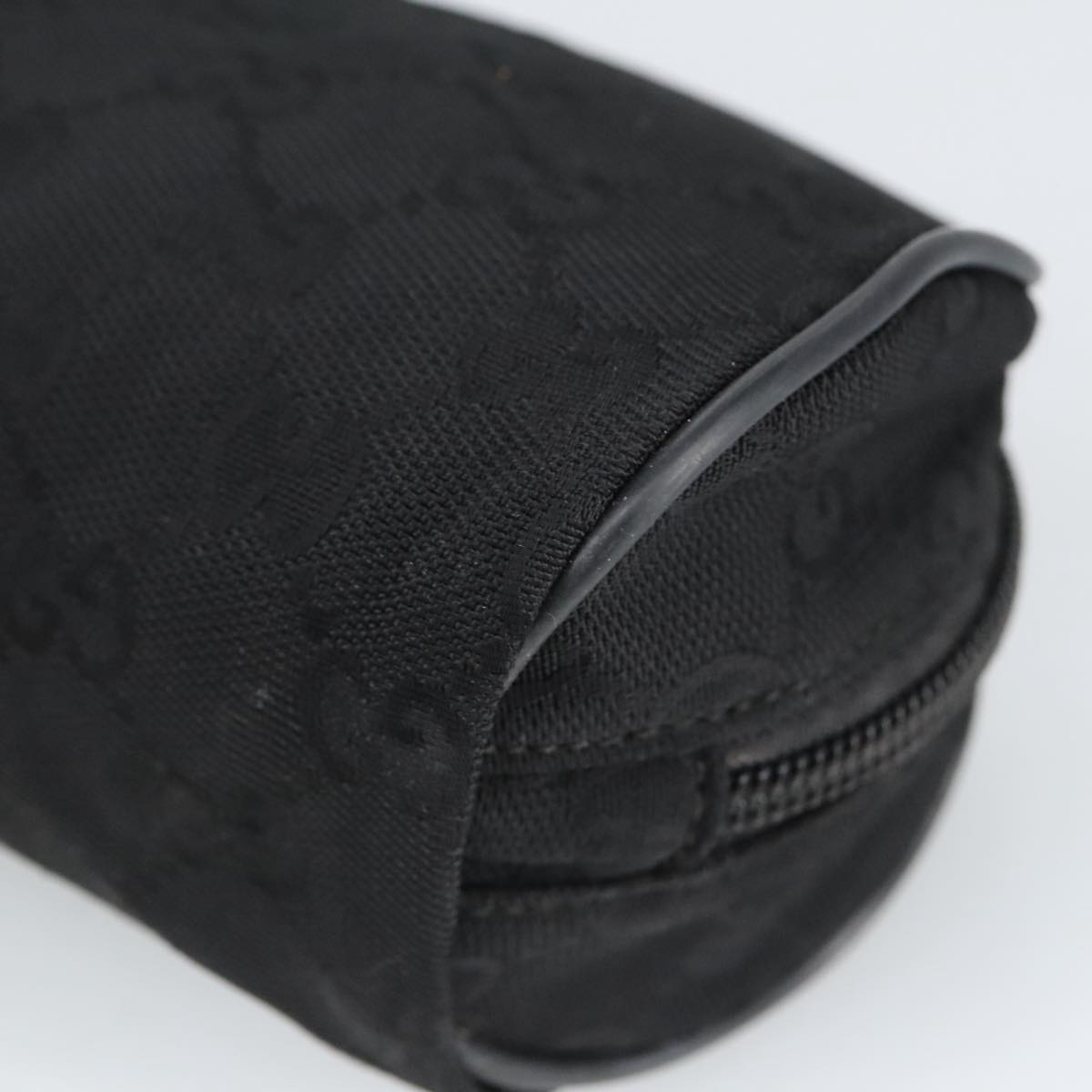 GUCCI GG Canvas Pouch Black Silver 137377 99356