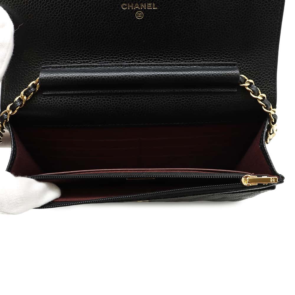 CHANEL Matelasse Classic Flap Chain Wallet BlackAP0250 Caviar Leather