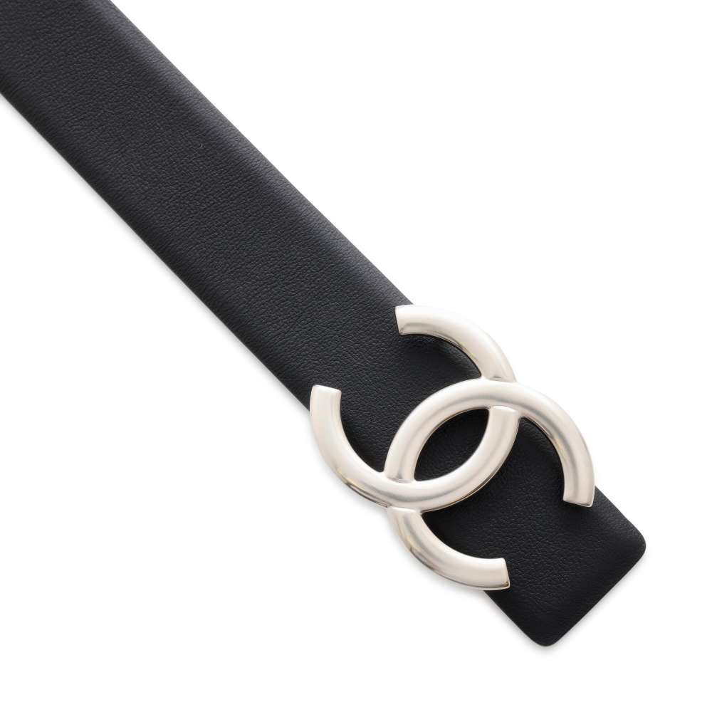 CHANEL CC Logo Belt Size 80 BlackA73462 Leather
