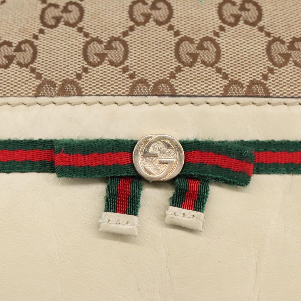GUCCI GG Canvas Web Sherry Line Hand Bag 2way Beige Red 269894 99406