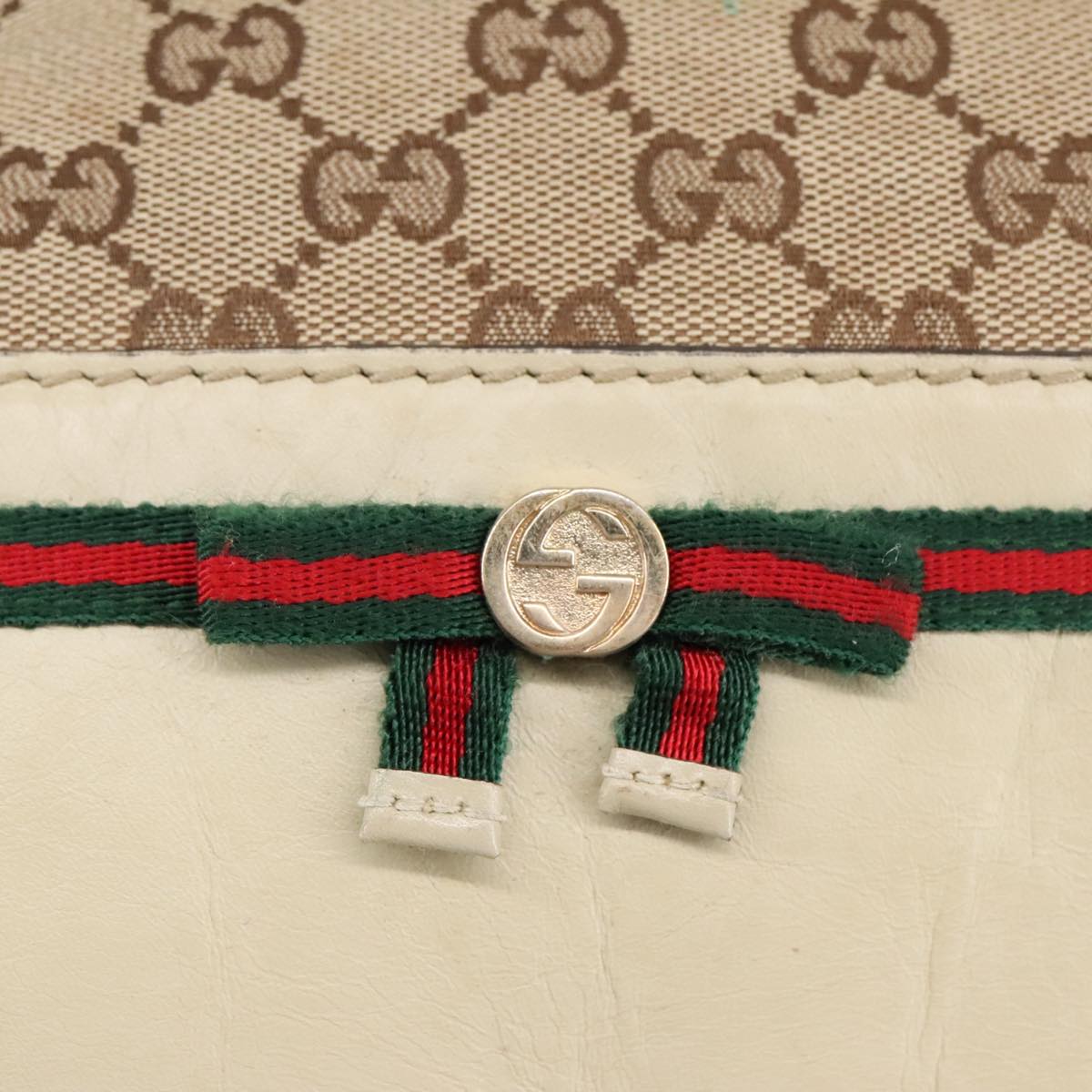 GUCCI GG Canvas Web Sherry Line Hand Bag 2way Beige Red 269894 99406