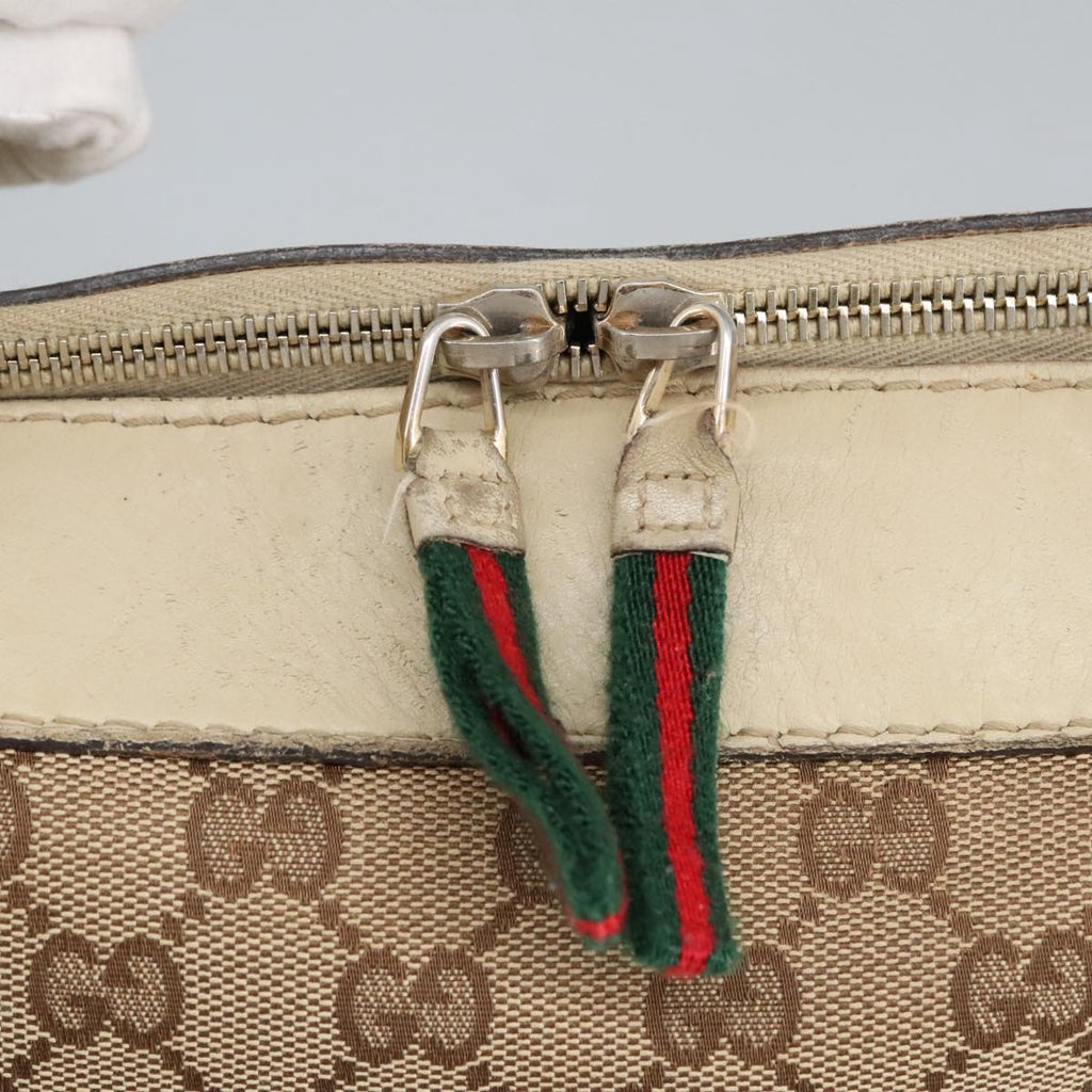 GUCCI GG Canvas Web Sherry Line Hand Bag 2way Beige Red 269894 99406