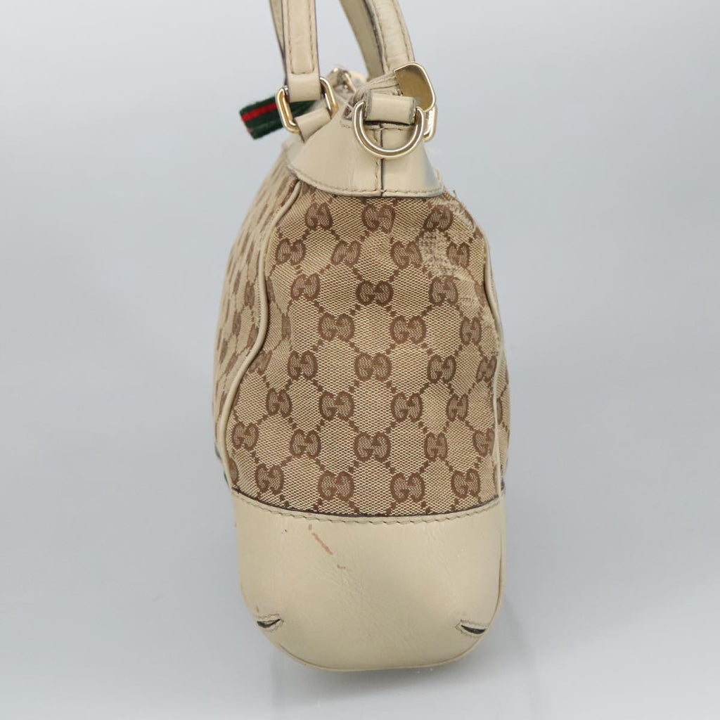 GUCCI GG Canvas Web Sherry Line Hand Bag 2way Beige Red 269894 99406