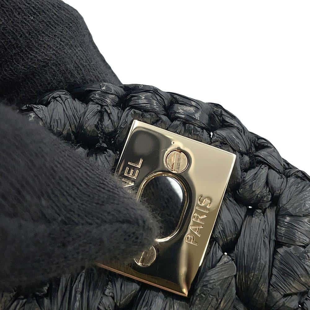 CHANEL 2024 Cruise Collection Flap Bag Black/White/BeigeAS4556 Blade Raffia Lambskin Size Mini