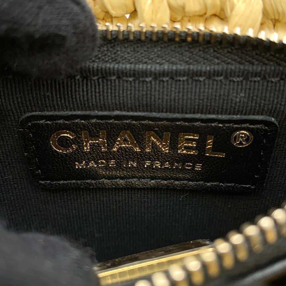 CHANEL 2024 Cruise Collection Flap Bag Black/White/BeigeAS4556 Blade Raffia Lambskin Size Mini