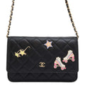CHANEL Matelasse Classic Chain Wallet Icon BlackAP0250 Lambskin