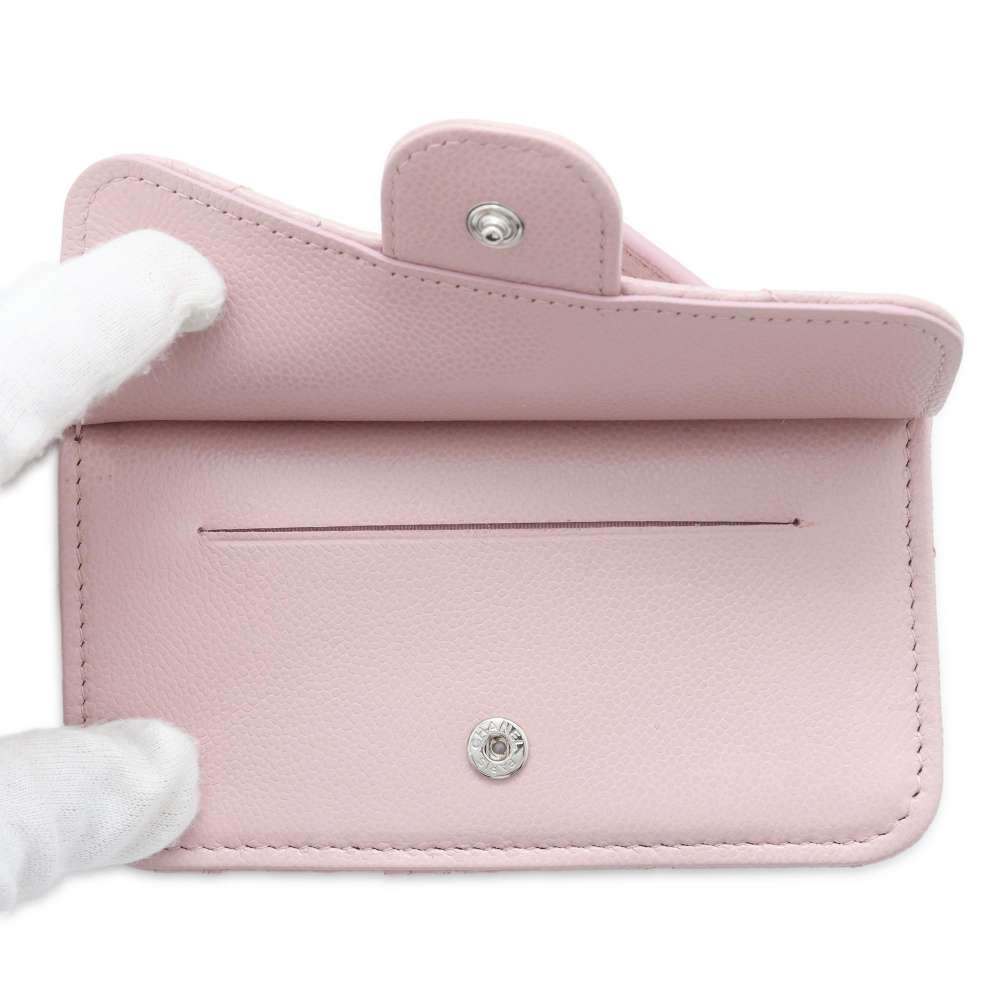 CHANEL Matelasse Classic Zip Card Case PinkAP2570 Caviar Leather