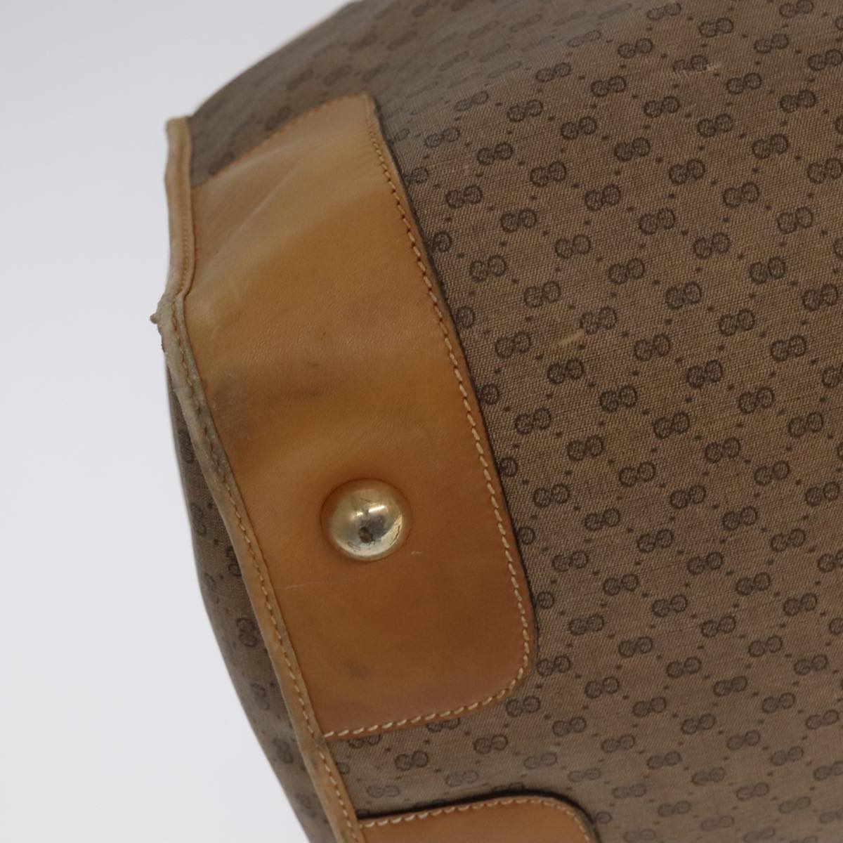 GUCCI Micro GG Canvas Boston Bag PVC Leather 2way Beige 99419
