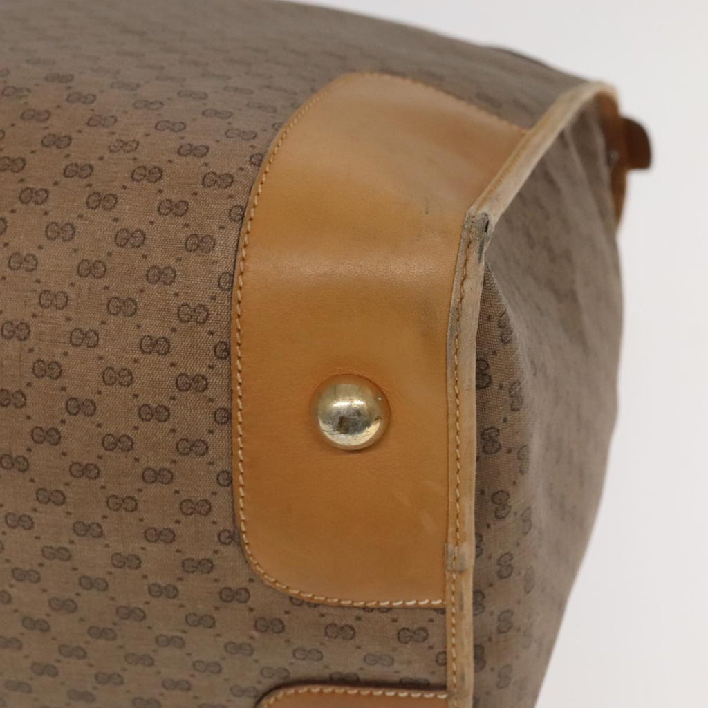 GUCCI Micro GG Canvas Boston Bag PVC Leather 2way Beige 99419