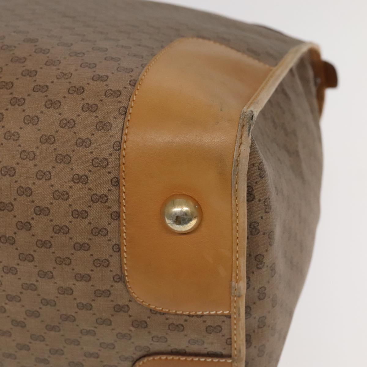 GUCCI Micro GG Canvas Boston Bag PVC Leather 2way Beige 99419