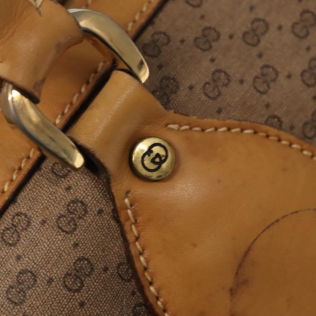 GUCCI Micro GG Canvas Boston Bag PVC Leather 2way Beige 99419