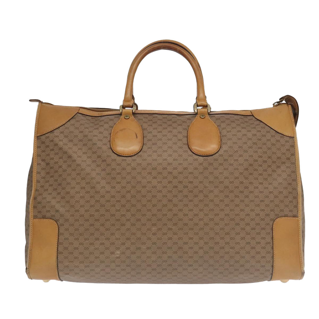 GUCCI Micro GG Canvas Boston Bag PVC Leather 2way Beige 99419
