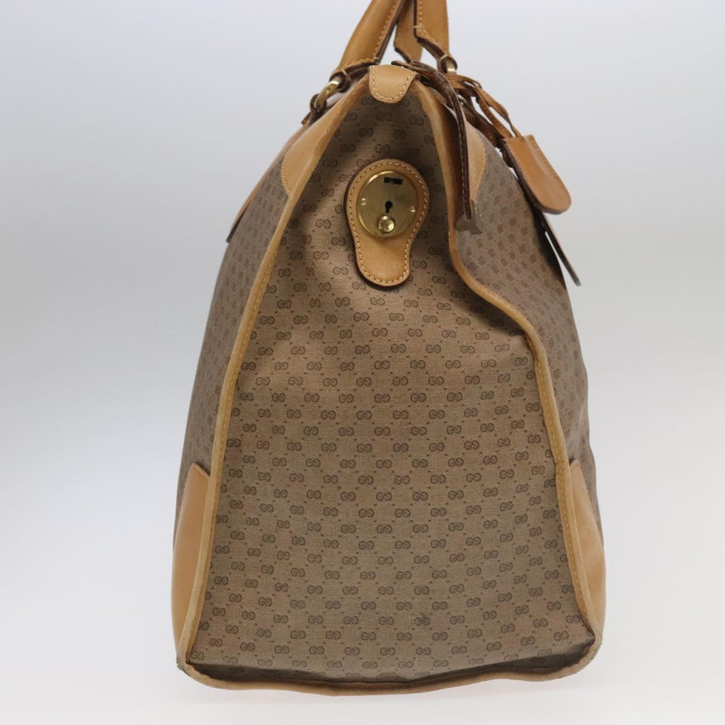 GUCCI Micro GG Canvas Boston Bag PVC Leather 2way Beige 99419