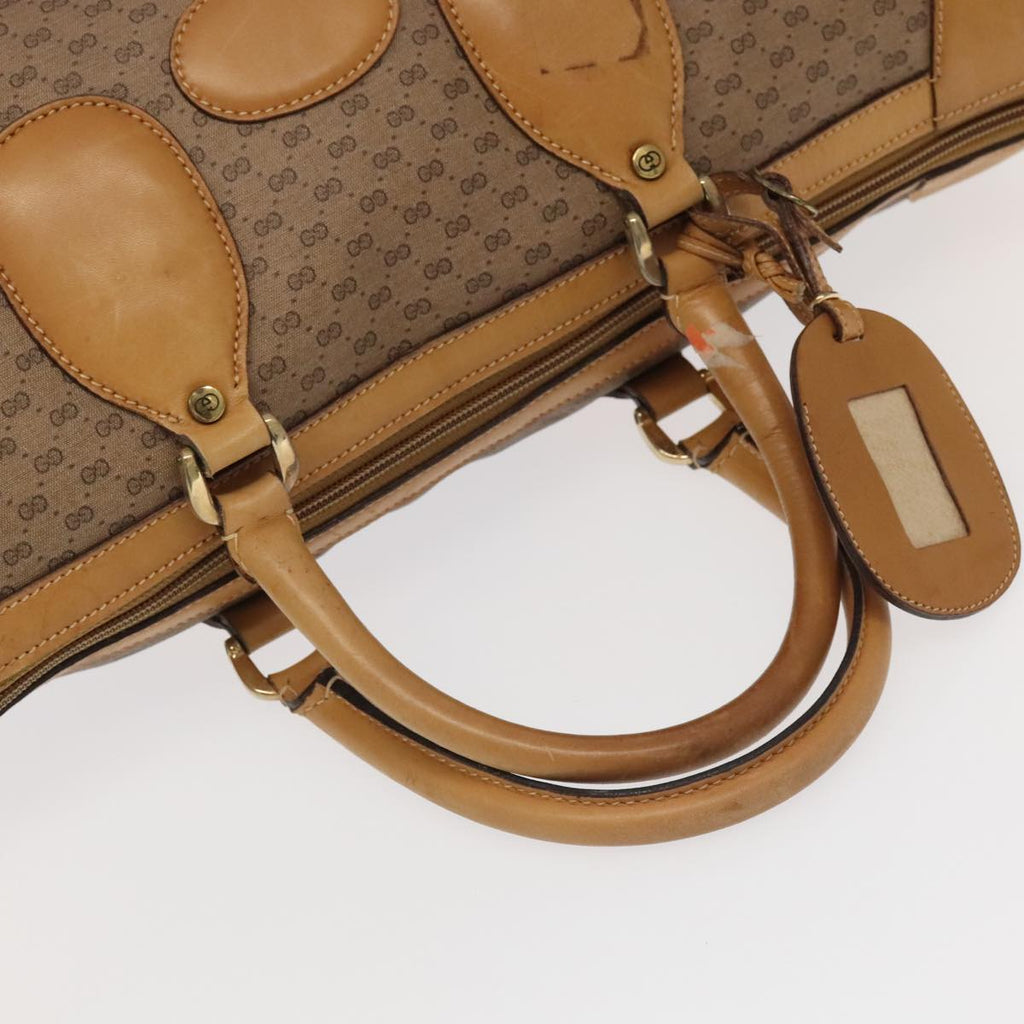 GUCCI Micro GG Canvas Boston Bag PVC Leather 2way Beige 99419
