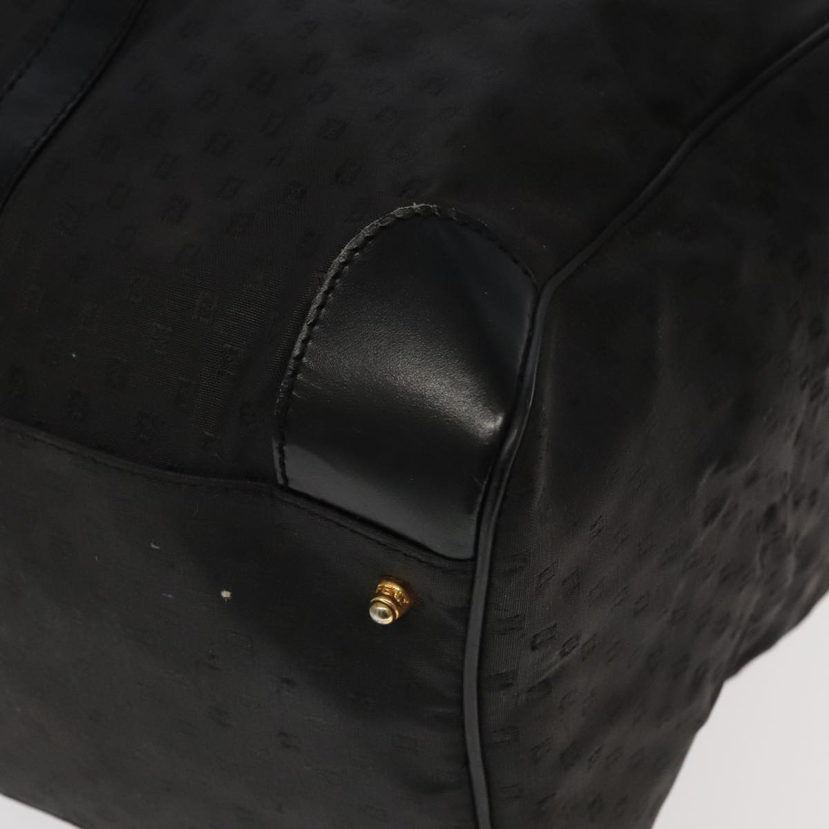 FENDI Zucchino Canvas Boston Bag Coated Canvas 2way Black 99424
