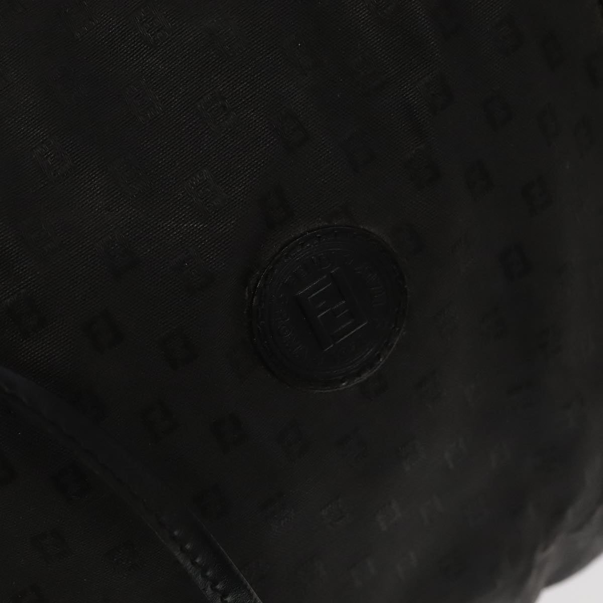 FENDI Zucchino Canvas Boston Bag Coated Canvas 2way Black 99424
