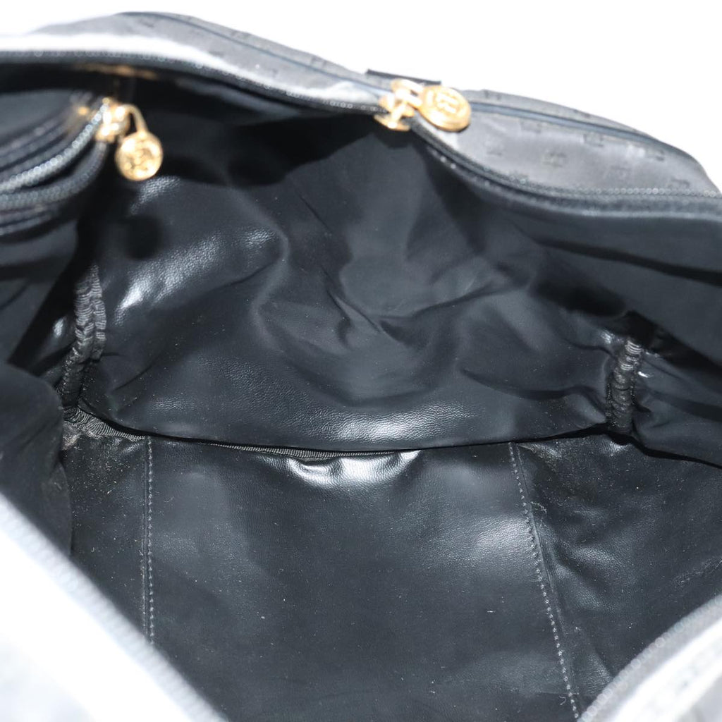 FENDI Zucchino Canvas Boston Bag Coated Canvas 2way Black 99424