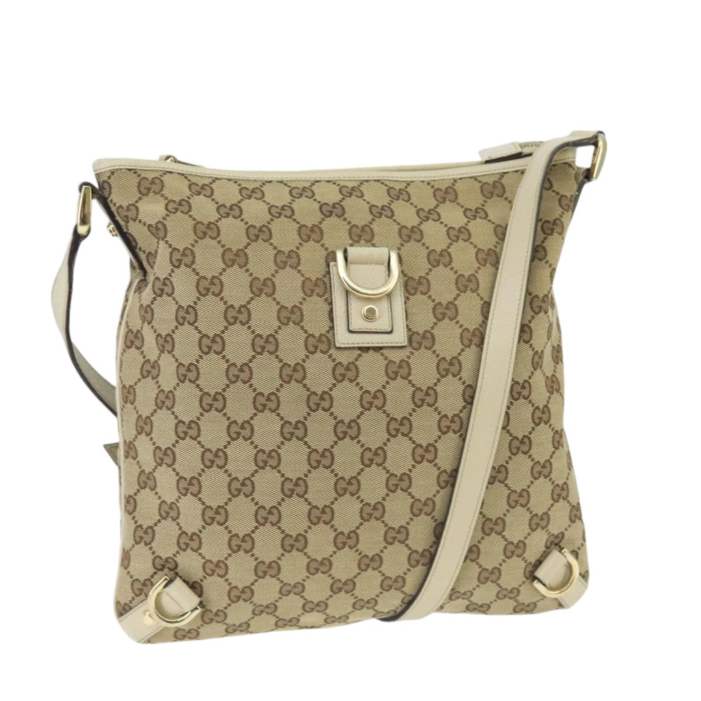 GUCCI GG Canvas Shoulder Bag Beige Gold 131326 99430