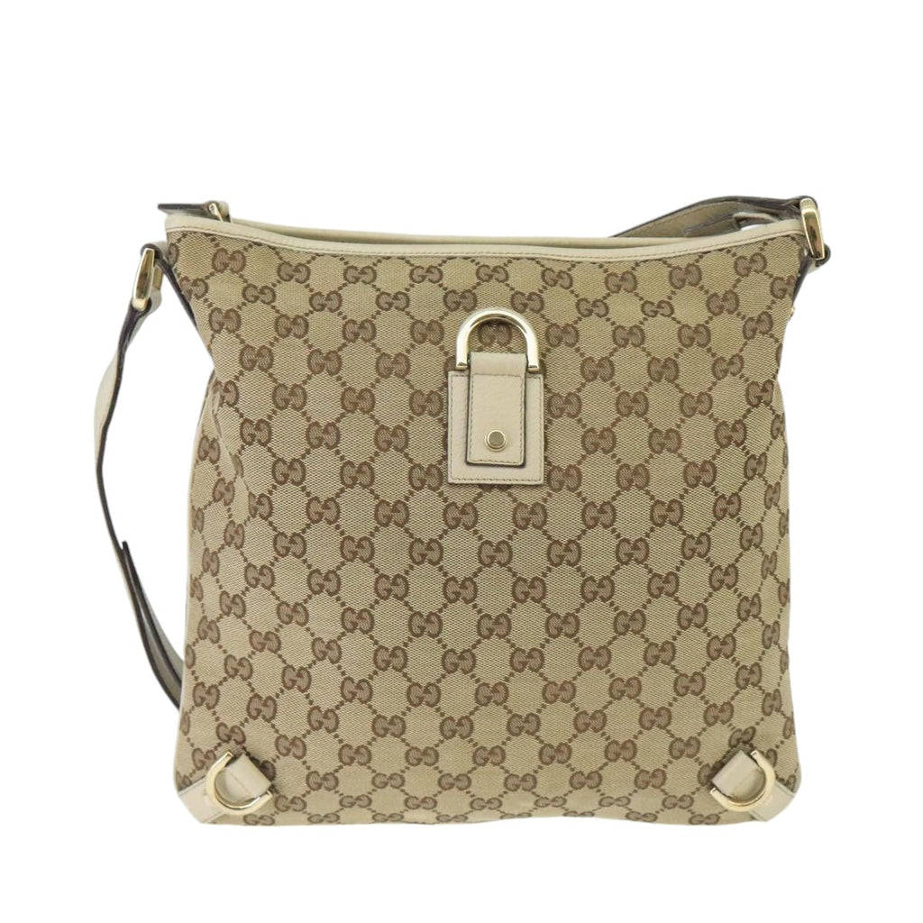 GUCCI GG Canvas Shoulder Bag Beige Gold 131326 99430