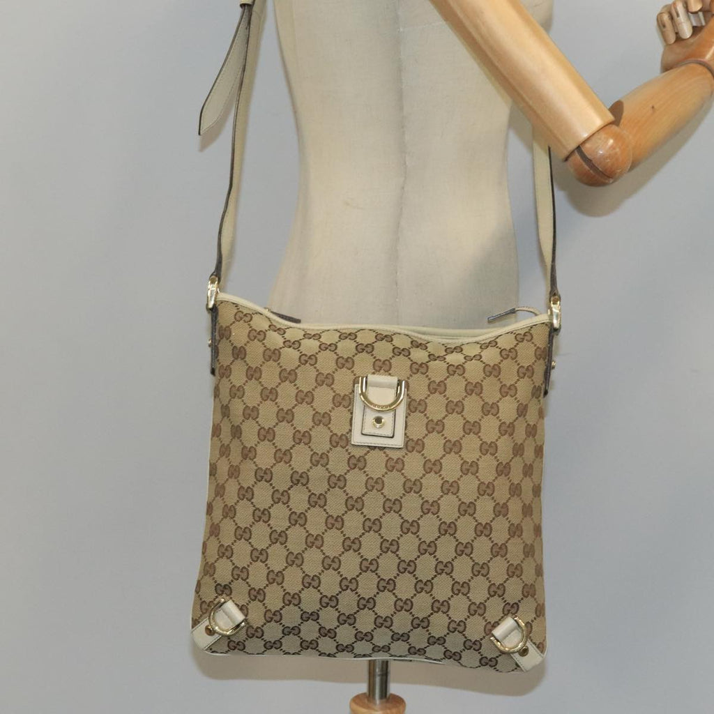 GUCCI GG Canvas Shoulder Bag Beige Gold 131326 99430