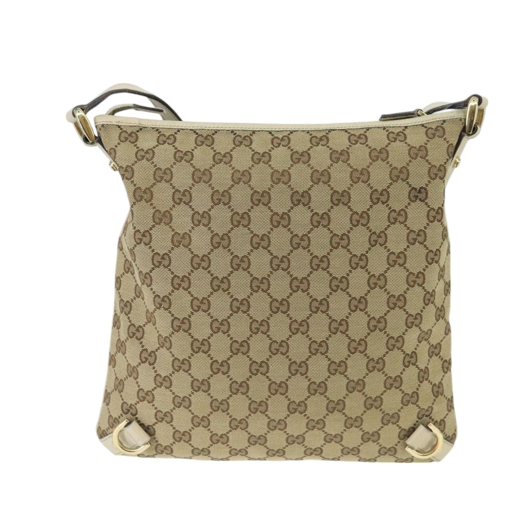 GUCCI GG Canvas Shoulder Bag Beige Gold 131326 99430
