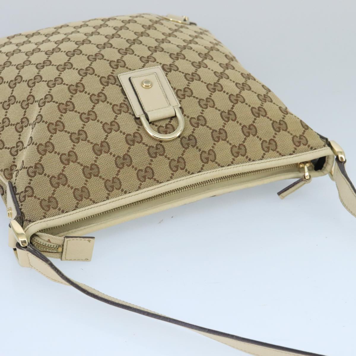 GUCCI GG Canvas Shoulder Bag Beige Gold 131326 99430