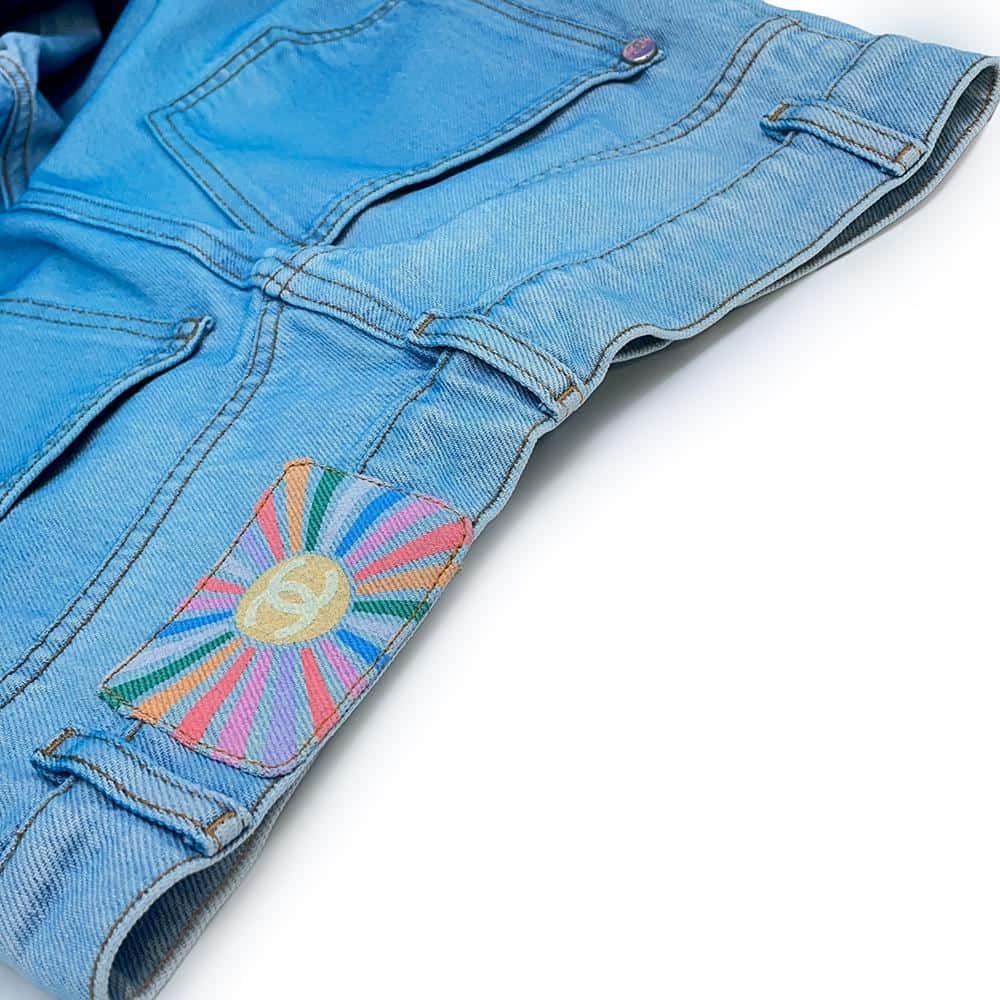CHANEL Wide denim Size 34 BlueP76361 Cotton100%