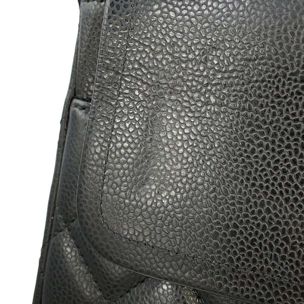 CHANEL Jumbo Matelasse W Flap ChainShoulder Bag BlackA58601 Caviar Leather Size 34