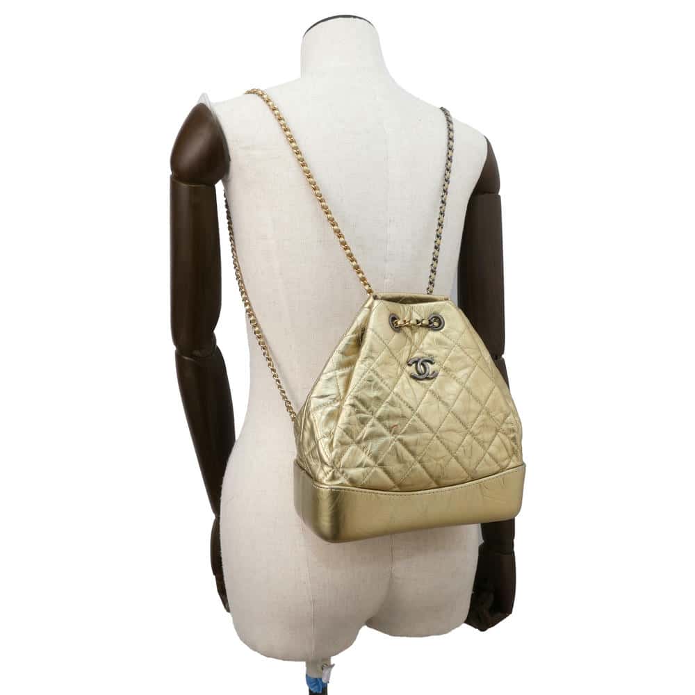CHANEL Gabrielle de CHANEL Backpack GoldA94485 Leather Size Small