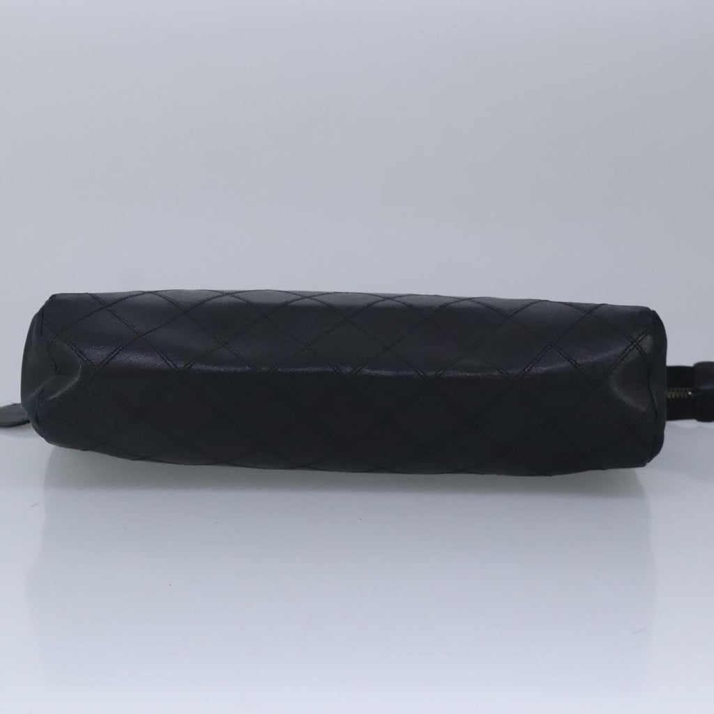 CHANEL Clutch Bag Lamb Skin Black CC 99480