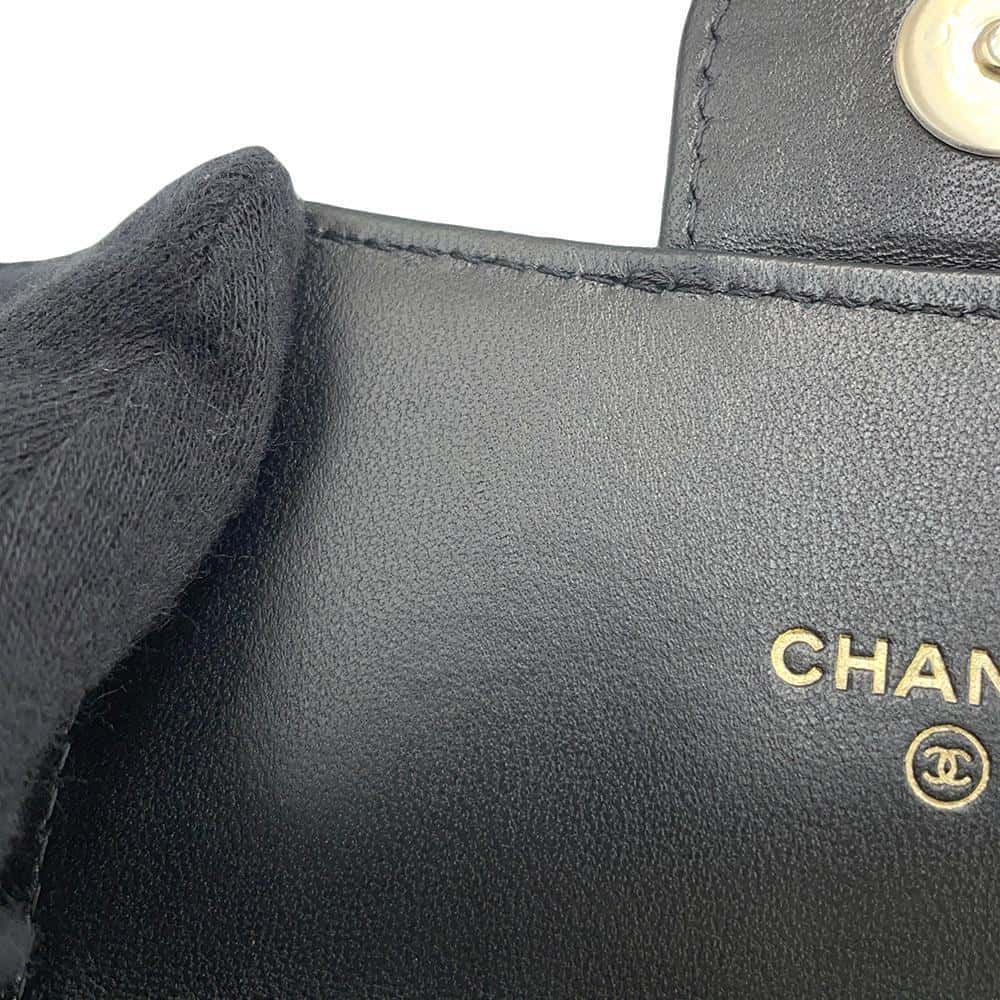CHANEL Matelasse Belt ChainPouch Black Lambskin
