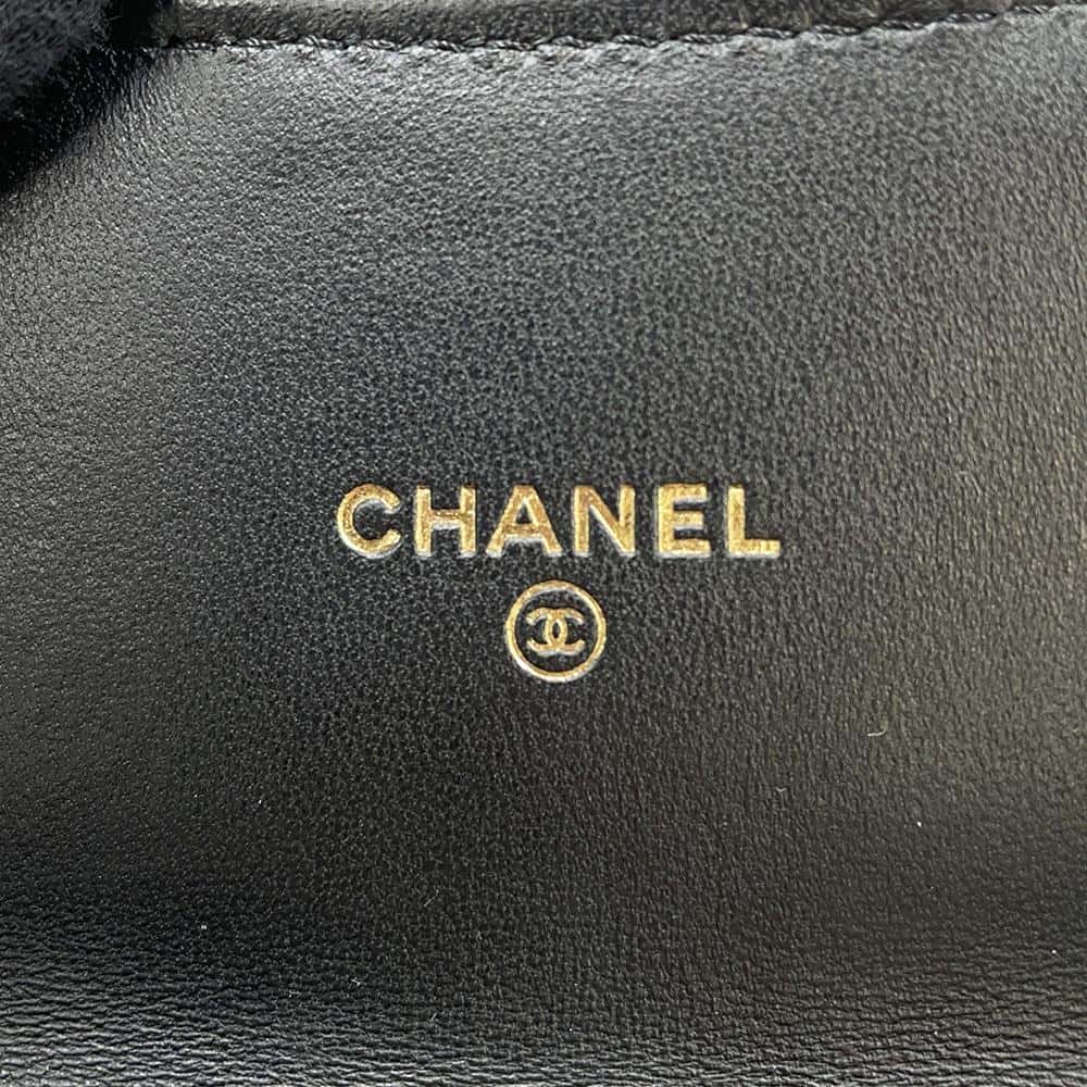 CHANEL Matelasse Belt ChainPouch Black Lambskin