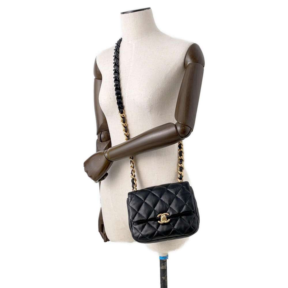 CHANEL Flap Bag BlackAS3205 Lambskin Size Mini