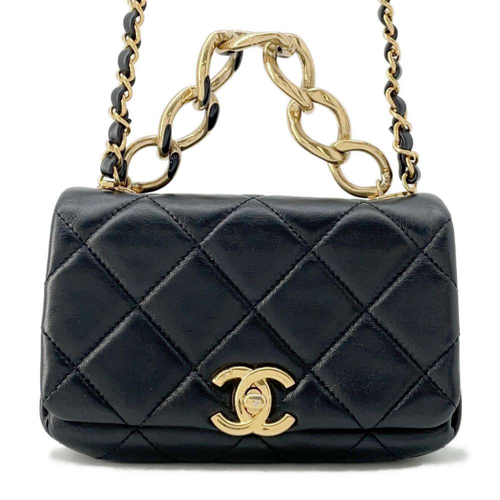 CHANEL Matelasse ChainShoulder Bag BlackAS3365 Lambskin