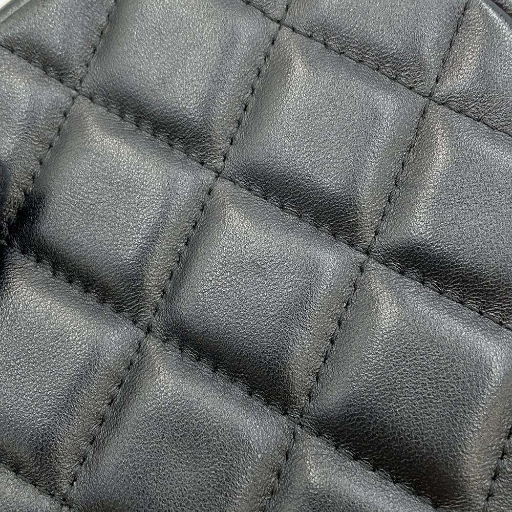 CHANEL Matelasse Round Shoulder Bag BlackAP0245 Lambskin Size Mini