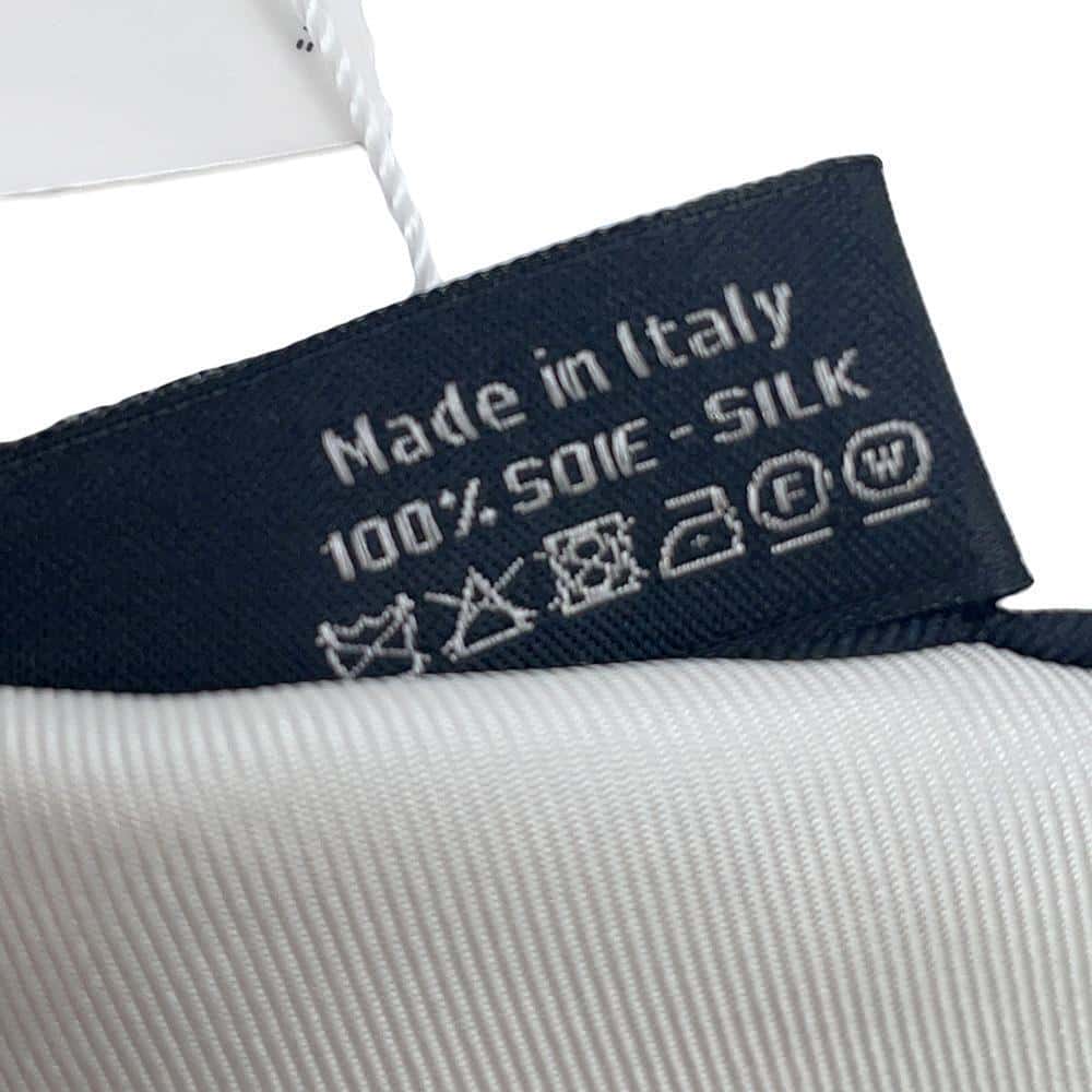 CHANEL Logo scarf White/Black Silk100%