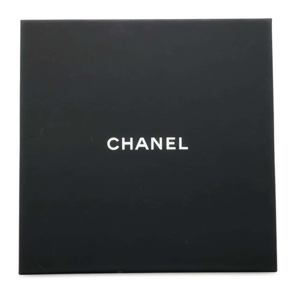 CHANEL Logo scarf White/Black Silk100%