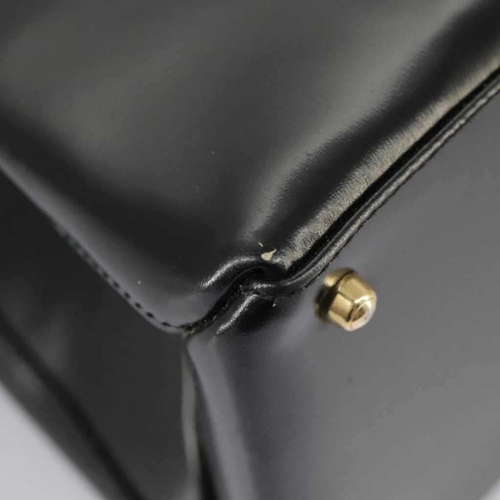 GUCCI Hand Bag Enamel 2way Black Gold 000 2046 0562 99537