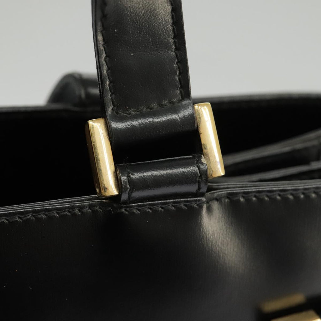 GUCCI Hand Bag Enamel 2way Black Gold 000 2046 0562 99537