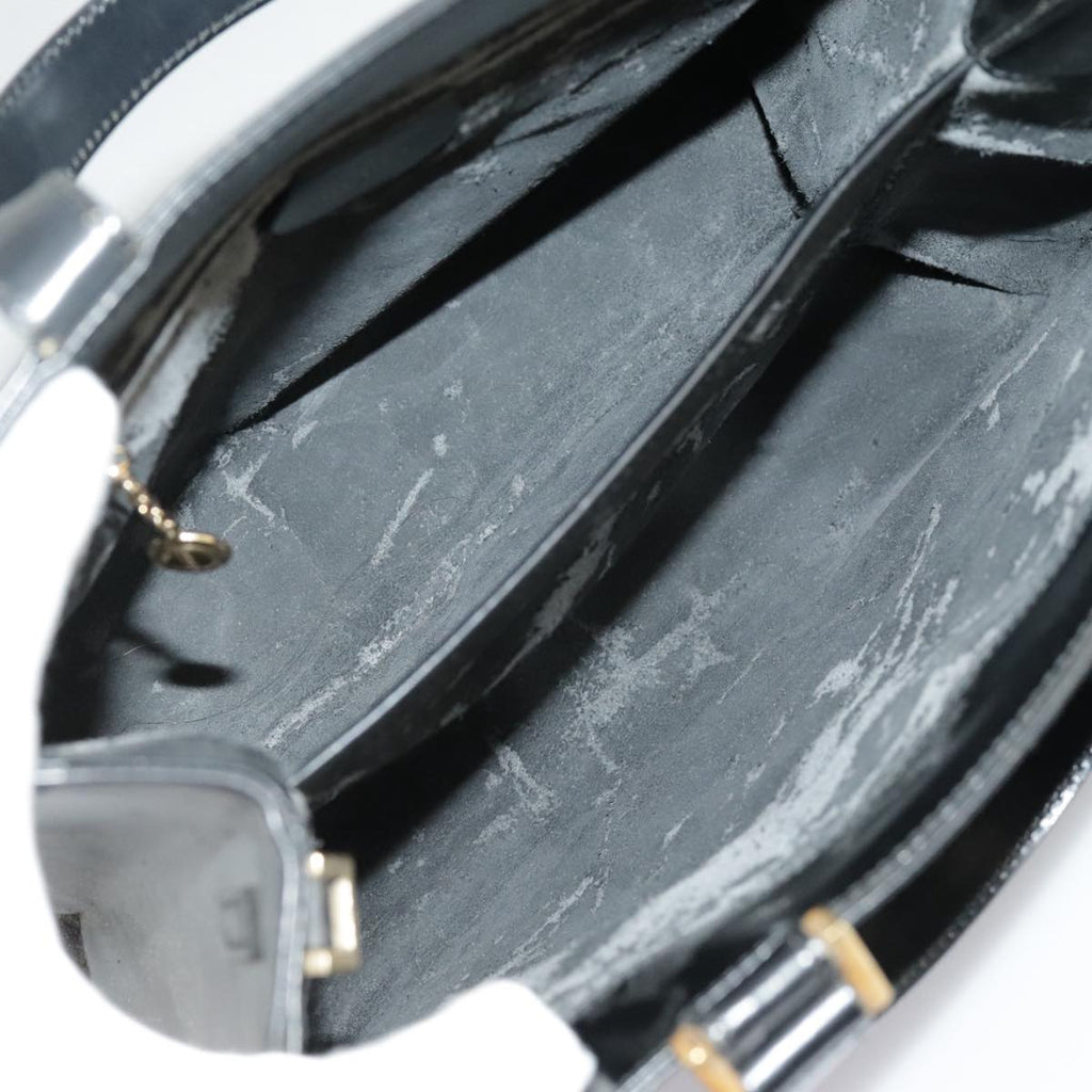 GUCCI Hand Bag Enamel 2way Black Gold 000 2046 0562 99537