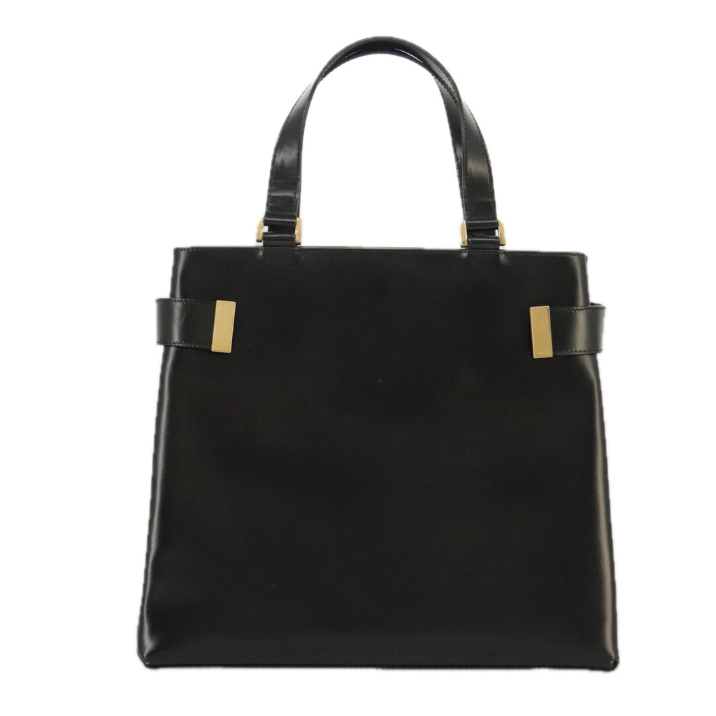GUCCI Hand Bag Enamel 2way Black Gold 000 2046 0562 99537