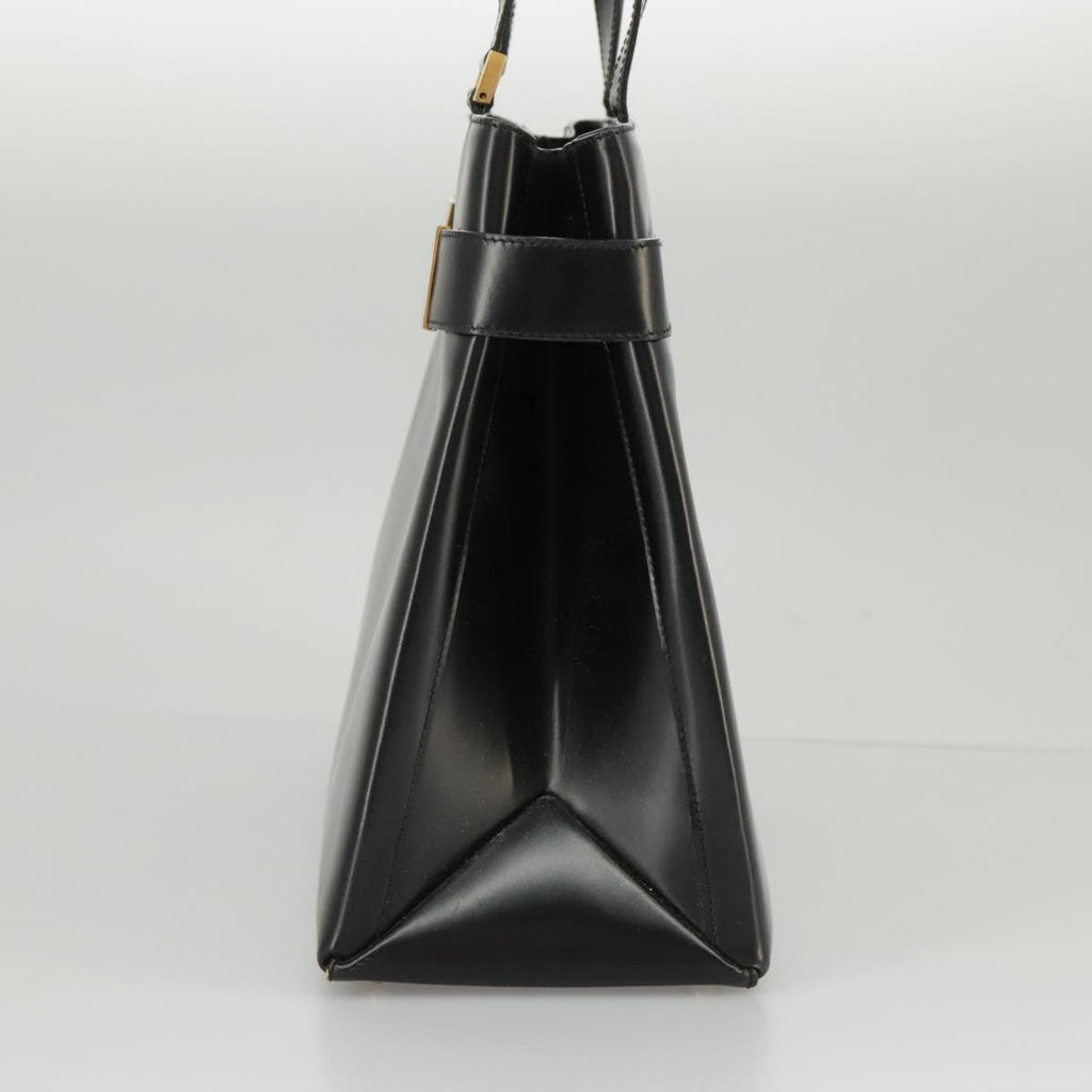 GUCCI Hand Bag Enamel 2way Black Gold 000 2046 0562 99537