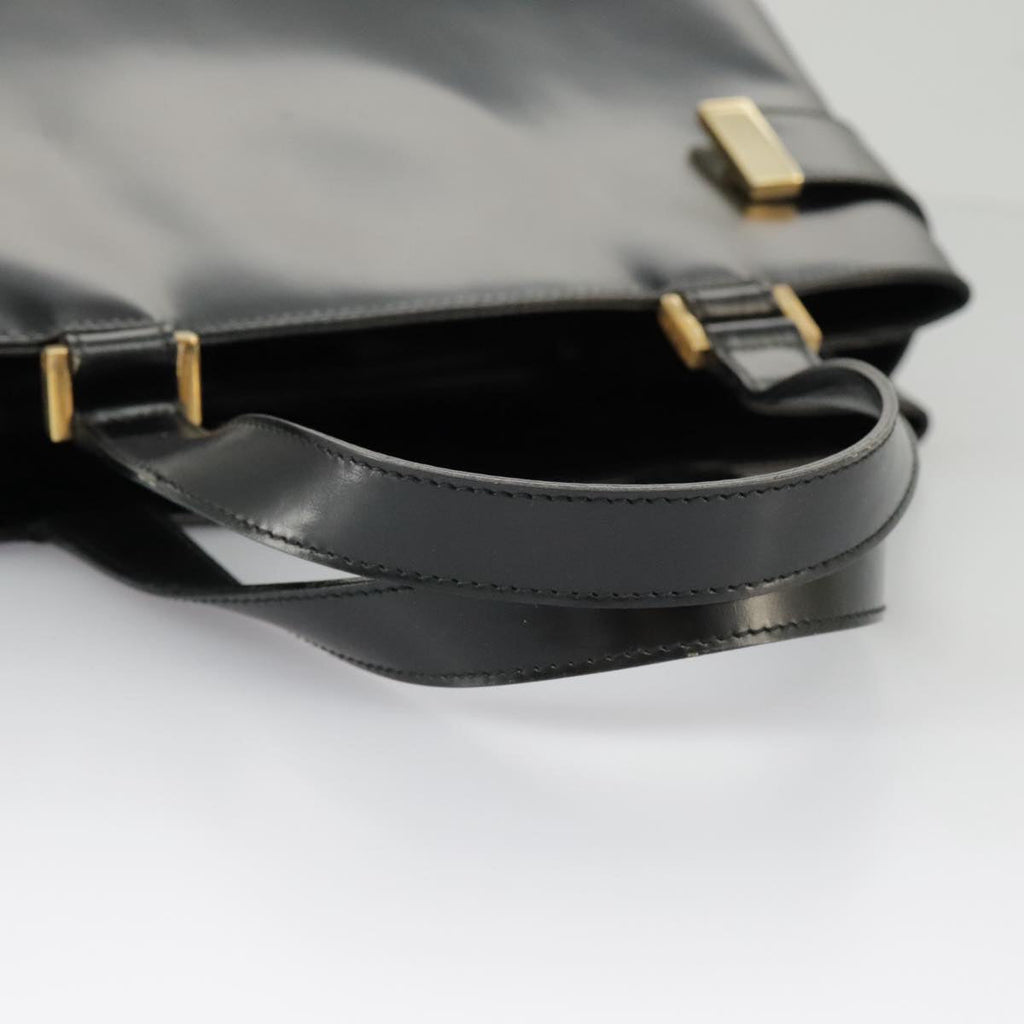 GUCCI Hand Bag Enamel 2way Black Gold 000 2046 0562 99537