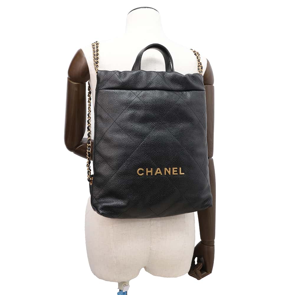 CHANEL CHANEL22 Backpack BlackAS3859 Caviar Leather