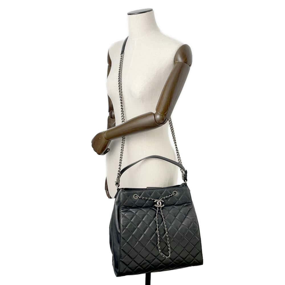 CHANEL CC Bucket 2wayBag Black Caviar Leather