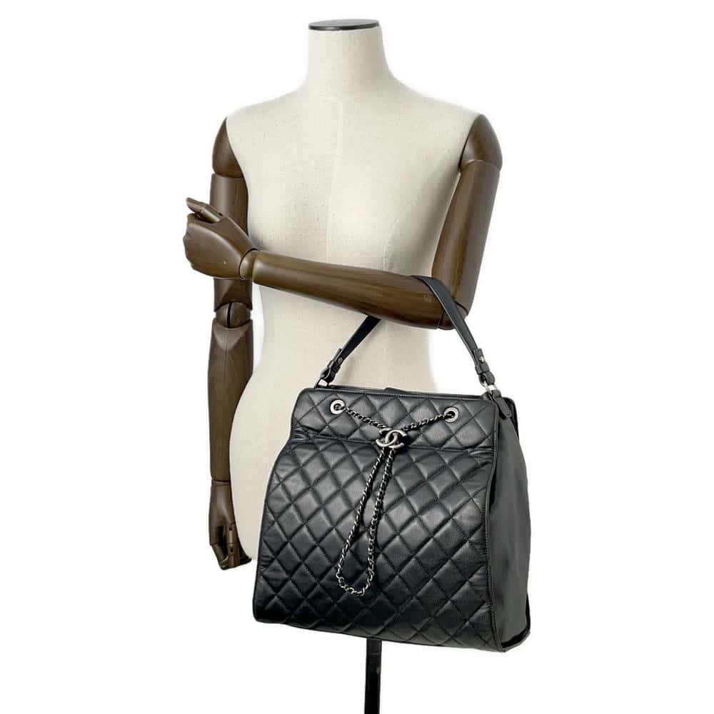 CHANEL CC Bucket 2wayBag Black Caviar Leather