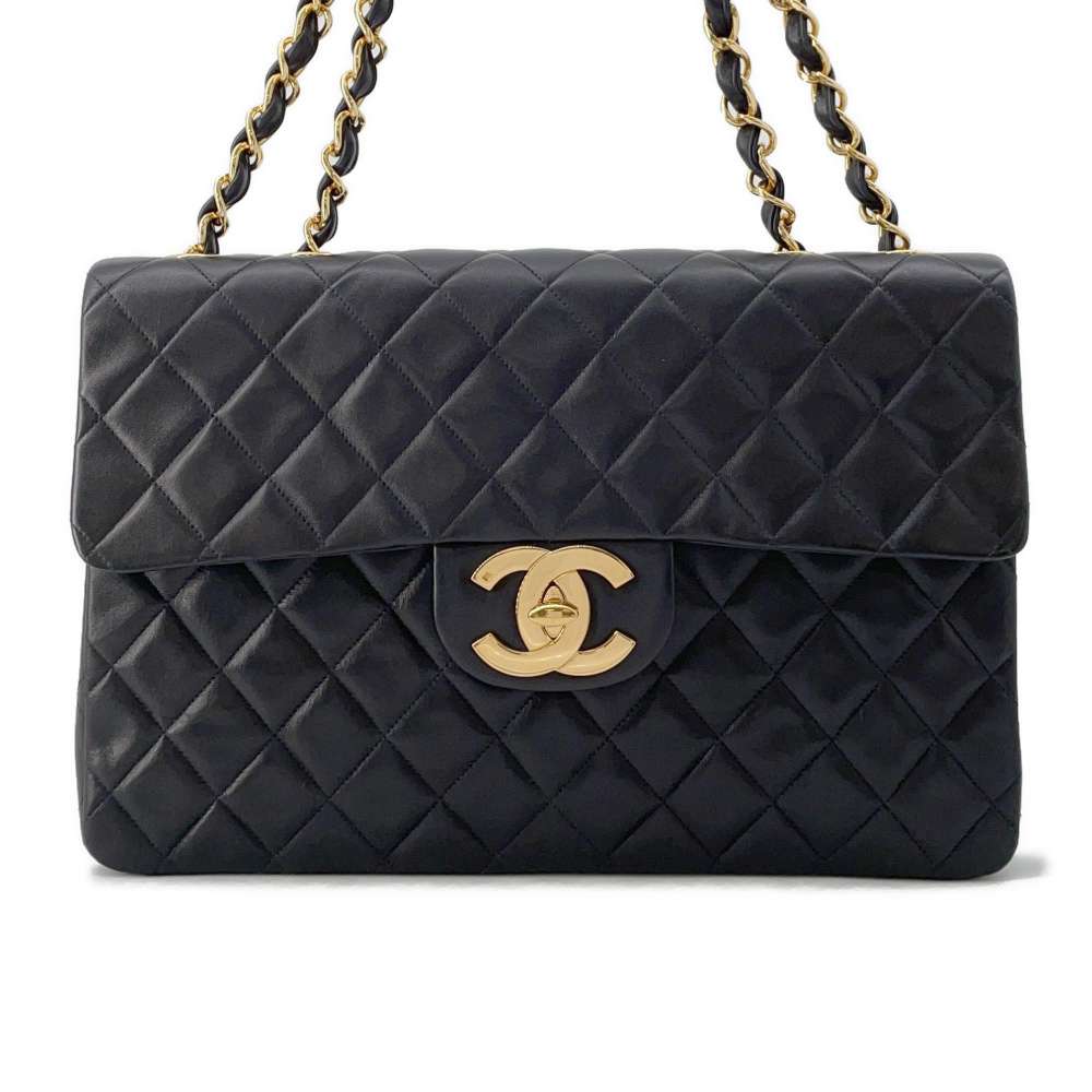 CHANEL Jumbo Matelasse ChainShoulder BlackA01094 Lambskin Size 34